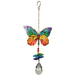 Woodstock Chimes Multicolored Acrylic/Glass/Metal 5 in. H Butterfly Suncatcher