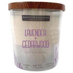 Candle-Lite Essential Elements White Cedarwood/Lavender Scent Tumbler Jar Candle 9 oz