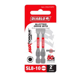 Diablo Slotted 2 in. L 8-10 Driver Bit 2 pc