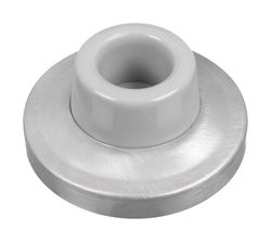 National Hardware 1 in. H Solid Brass w/Rubber Bumper Chrome Silver Wall Door Stop Mounts to wall