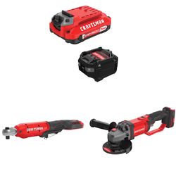 CRAFTSMAN V20 3Ah Advanced Battery Starter with 3/8-in Ratchet with 4.5-in Grinder