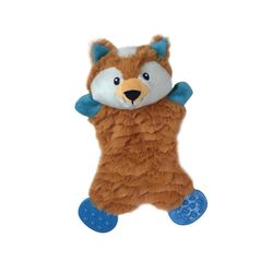 Boss Pet Pet Park Blvd For Dog Multicolored Plush Flatties Fox Dog Toy 1 pk