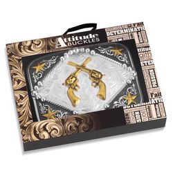 Montana Silversmiths Six Shooter Attitude Belt Buckle