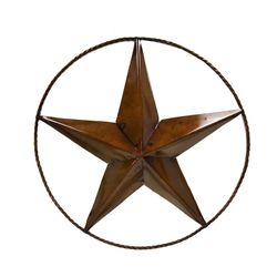 Creative Decor Brown Metal 30 in. H Tin Ring Star Wall Hanging Decor