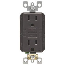 Leviton SmartlockPro 15 amps 125 V Duplex Brown GFCI Outlet 5-15R 1 pk