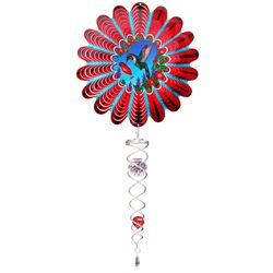 Spinfinity Designs Animated Red Hummingbird Mini Set Multi-color Stainless Steel 6.5 in. Outdoor Spi