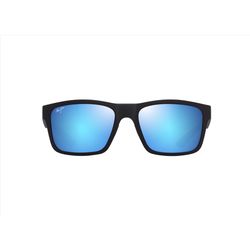 Maui Jim The Flats Sunglasses Unisex Matte Black/Blue Frame Blue Hawaii Lens Polarized