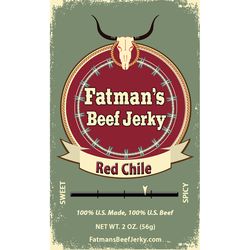 Fatmans Beef Jerky Red Chile Beef Jerky 2 oz Packet