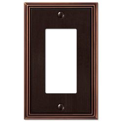 Amerelle Metro Aged Bronze 1 gang Die-Cast Metal Decorator Wall Plate 1 pk