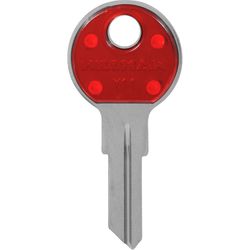 HILLMAN ColorPlus Traditional Key House/Office Key Blank Single Red/Silver