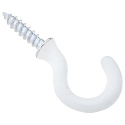 National Hardware Small Vinyl Coated White Steel 3/4 in. L Cup Hook 10 lb 5 pk