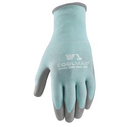 Wells Lamont Coolmax Women's Indoor/Outdoor Knit Work Gloves Blue/Gray L 1 pair
