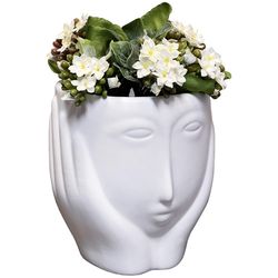 Streamline Ceramic Planter White