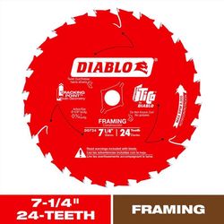 Diablo Tracking Point 7-1/4 in. D X 5/8 in. TiCo Hi-Density Carbide Framing Saw Blade 24 teeth 1 pk