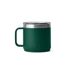 YETI Rambler 14 oz Black Forest Green BPA Free Ceramic Lined Stackable Mug with MagSlider Lid