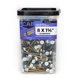 Big Timber No. 8 Sizes X 1-5/8 in. L Star White Fine Cabinet Screws 865 pk