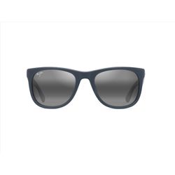 Maui Jim Kikonia Sunglasses Unisex Shiny Solid Greyish Blue Frame Neutral Grey Lens Polarized