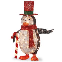 National Tree Company LED White 36 in. Penguin Yard Decor