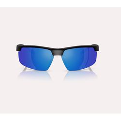 Native Ridge-Runner Crest Sunglasses Men's Matte Black Frame Blue Reflex Lens Polarized Blue Light B