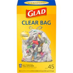 Glad 13 gal No Scent Tall Kitchen Bags Drawstring 45 pk
