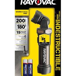 Rayovac WORKHORSE PRO 200 lm Black LED Flashlight AA Battery