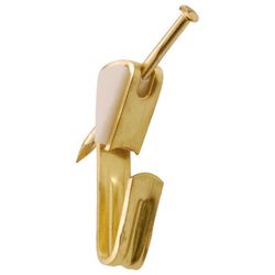 HILLMAN ReadyNail Polished Brass Gold Picture Hanger 10 lb 4 pc