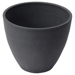 Algreen 9 in. H X 5.3 in. W X 10 in. D Plastic Curve Planter Charcoal