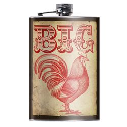Lucky Jack 8 oz Stainless Steel Big Cock Hip Flask
