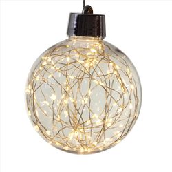 Celebrations LED Warm White Globe Ornament 8 in. Hanging Decor
