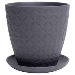 Chive Virago 5 in. D Ceramic Shape B Flower Pot Black