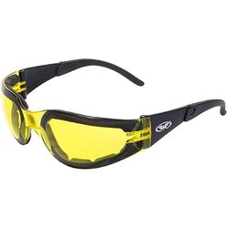 Global Vision Rider Plus Safety Sunglasses Black/Yellow Tint Frame 1