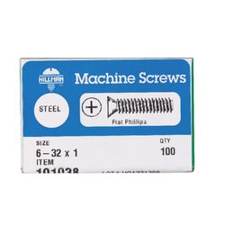 HILLMAN No. 6-32 Ga. X 1 in. L Phillips Flat Head Zinc-Plated Steel Machine Screws 100 pk