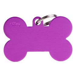 MyFamily Basic Purple Bone Aluminum Dog Pet Tags X-Large