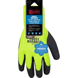 Kinco Frost Breaker Men's Indoor/Outdoor Thermal Dipped Gloves Black/Green M 1 pair