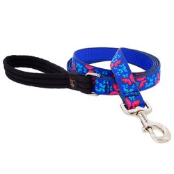 LupinePet Blue/Pink Social Butterfly Nylon Dog Leash One Size Fits All