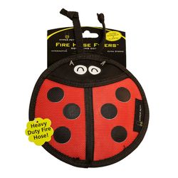 Hyper Pet Firehose Flyers For Dog Red Canvas Ladybug Squeak Dog Toy 1 pk