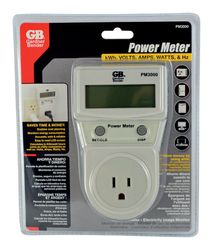 Gardner Bender Power Meter Calculates kW-h, volts, amps, watts and HZ Energy Consumption Monitor