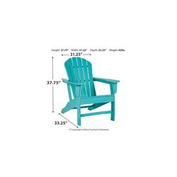 Signature Design by Ashley Sundown Treasure Turquoise HDPE Frame Slat Armchair