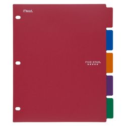 Five Star Assorted Binder Dividers 5 pk