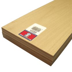 Midwest Products 1/4 in. X 6 in. W X 2 ft. L Basswood Sheet #2/BTR Premium Grade