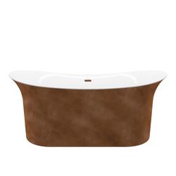 A&E Bath and Shower 27 in. H X 30 in. W X 66 in. L Copper Bathtub