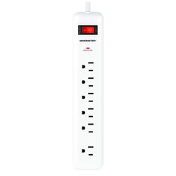 Monster Just Power It Up 8 ft. L 6 outlets Surge Protector White 1080 J