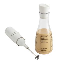 BonJour Clear/White Plastic/Stainless Steel Salad Dressing Mixer 12 oz