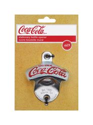 TableCraft Coca-Cola Galvanized Silver Cast Metal Manual Wall Mount Bottle Opener