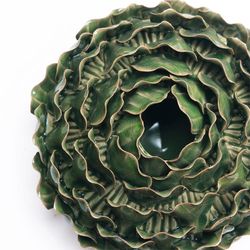 Chive Utopia 6 in. H X 14 in. L Glazed Green Ceramic Floral Vase