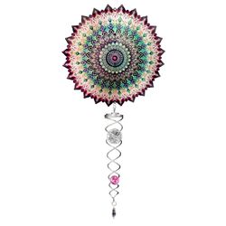 Spinfinity Designs Stainless Steel 14 in. Mandala Rose Wind Spinner Mini Set