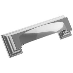 Amerock Traditional Cup Cabinet Cup Pull 3 in. & 3-3/4 in. Polished Chrome Silver 1 pk
