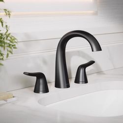 Sterling Endusk Matte Black Transitional Widespread Bathroom Sink Faucet 8 in.