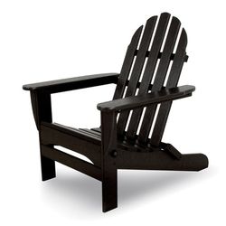 Ivy Terrace Classics Black HDPE Frame Adirondack Foldable Chair