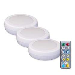 Westek White Battery Powered LED Puck Light 3 pk